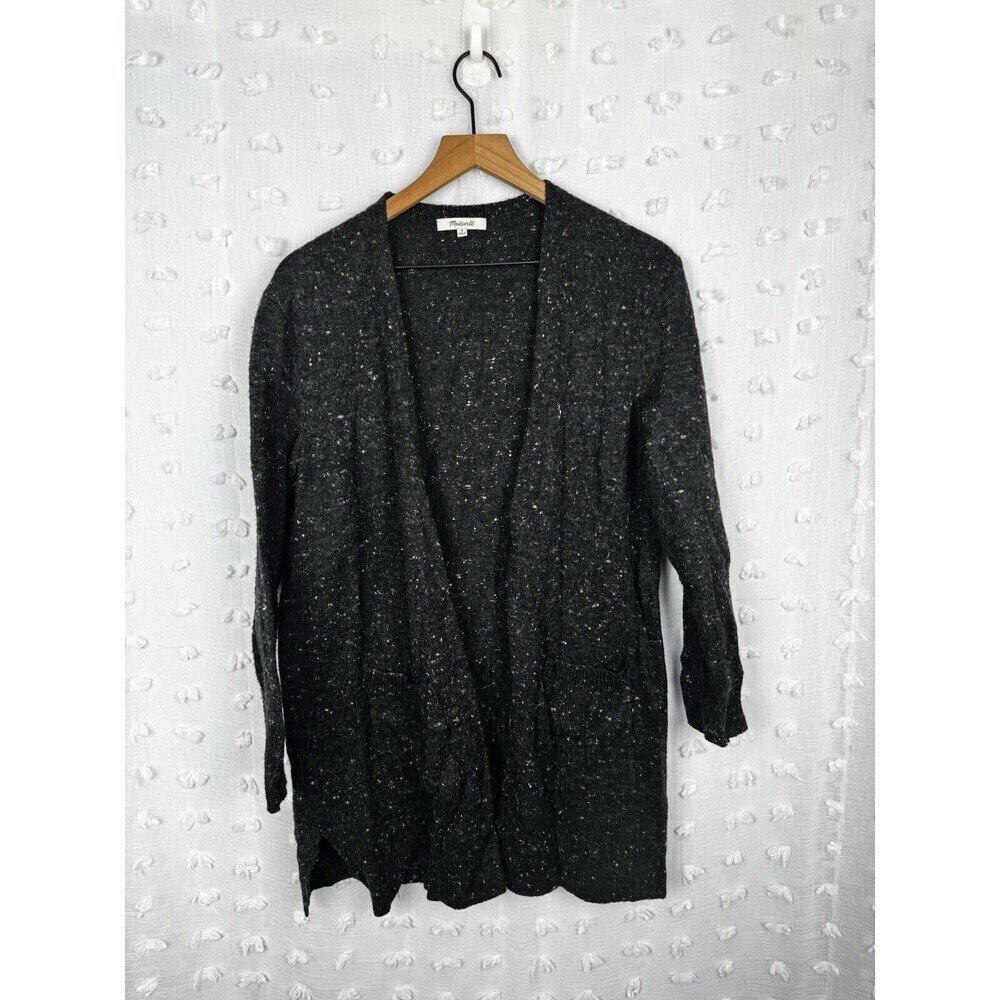 Madewell Donegal Kent Cardigan Sweater Gray Wool Blend Medium - Picture 2 of 6